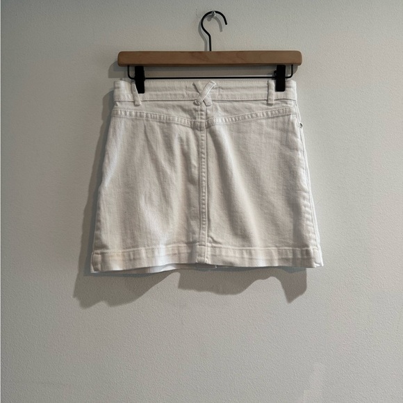 Forever 21 Women's White Button-Front Denim Jean Mini Skirt - Picture 2 of 2